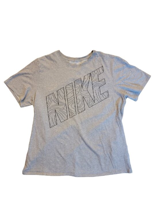 Nike Other - Nike T-Shirt Men's XL Gray Abstract Word Graphic Logo Crewneck Short Sleeve
